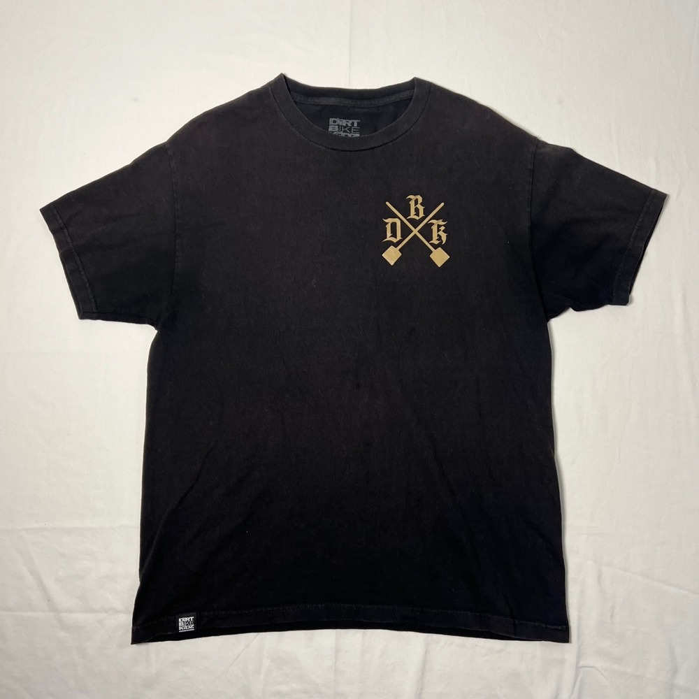 Dirt Bike Kidz DBK Mens Large Black Camo Logo Graphic T-Shirt Motocross Tee